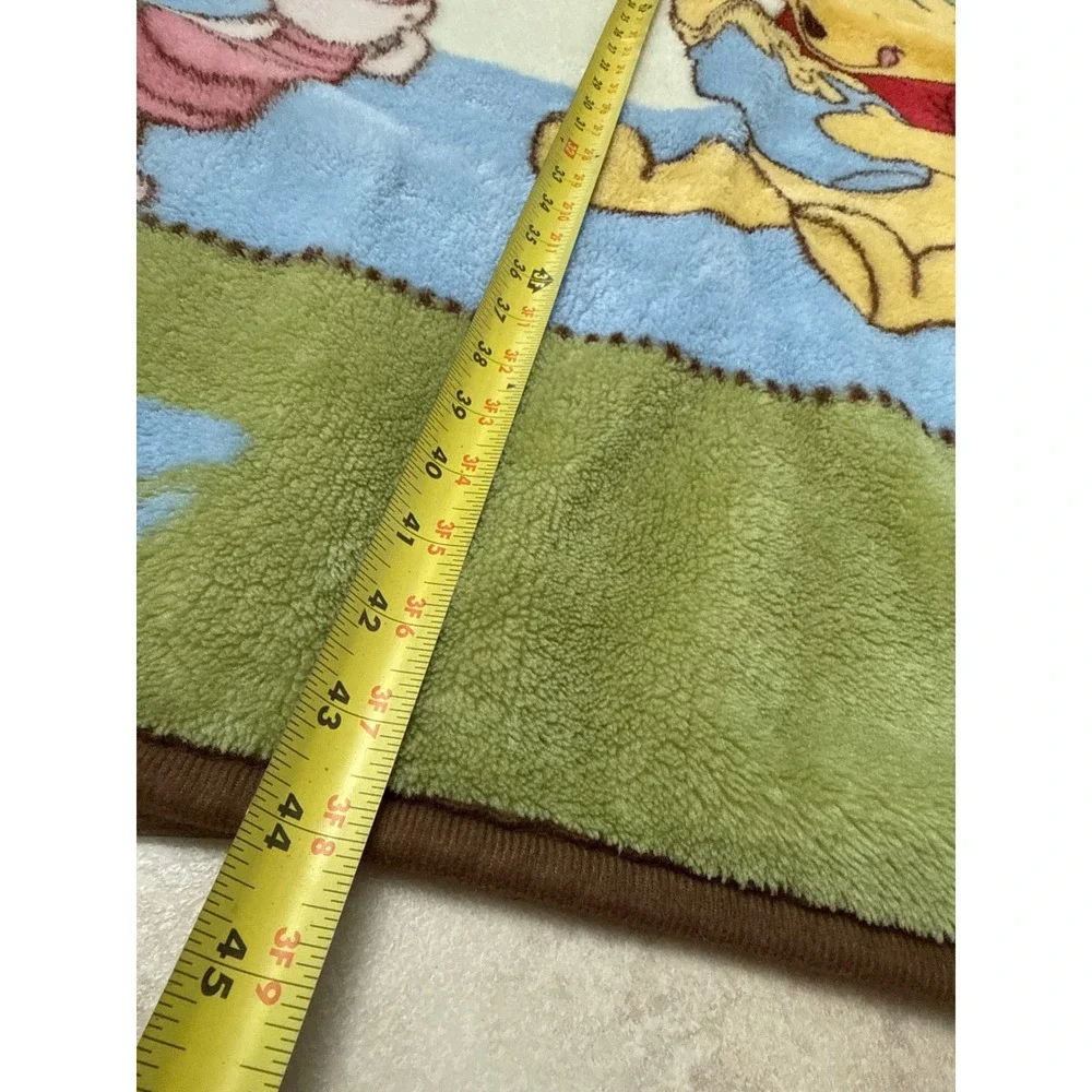 Disney Winnie the Pooh‎ Piglet Plush Fleece Throw Blanket Blue Green 44x28